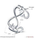 925 Silver Heart Bangle Bracelet - Women's Jewelry Gift