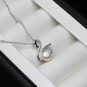 925 Silver Dolphin Pendant with Freshwater Pearl Necklace Gift