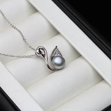 925 Silver Dolphin Pendant with Freshwater Pearl Necklace Gift