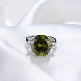 925 Silver Green Spinel Engagement Ring for Women
