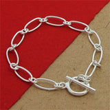 925 Silver Round Geometric Bracelet Charm for Women