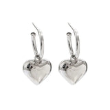 925 Silver Sterling Heart & Circle Stud Earrings For Women