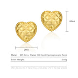 925 Silver Heart Shape Stud Earrings Mesh Design