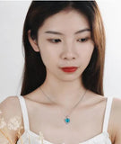 925 Sterling Silver Pendant Necklace with Zircon Crystal Heart Women Gift