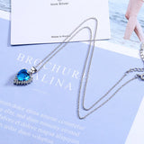925 Sterling Silver Pendant Necklace with Zircon Crystal Heart Women Gift