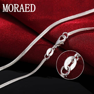 925 Silver 2MM Snake Chain Necklace for Men Women