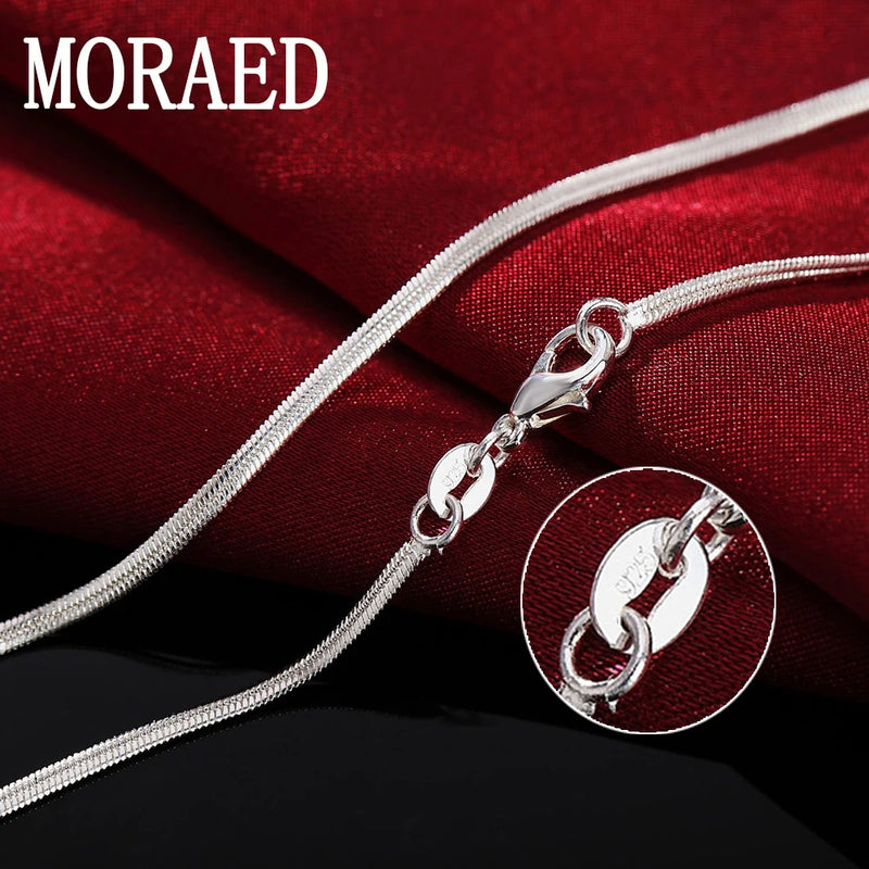 925 Silver 2MM Snake Chain Necklace for Men Women