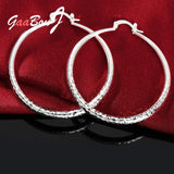925 Silver 51MM Circle Hoop Earrings Lady Wedding Jewelry