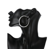 925 Silver 51MM Circle Hoop Earrings Lady Wedding Jewelry