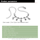 925 Silver Anklet Rabbit Pendant Chain Women's Jewelry