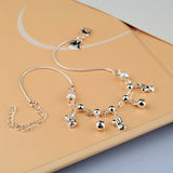 925 Silver Anklet Rabbit Pendant Chain Women's Jewelry