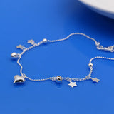 925 Silver Anklets Star Pendant Chains Women's Body Jewelry