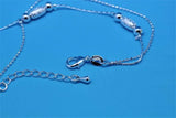 925 Silver Anklet Charm Ball Layer Bracelet Female Jewelry Accessory