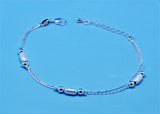 925 Silver Anklet Charm Ball Layer Bracelet Female Jewelry Accessory