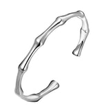 925 Silver Bamboo Circle Bangles Bracelet For Women