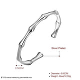 925 Silver Bamboo Circle Bangles Bracelet For Women