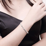 925 Silver Bamboo Circle Bangles Bracelet For Women
