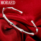 925 Silver Bamboo Circle Bangles Bracelet For Women
