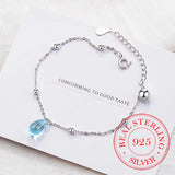 925 Silver Crystal Charm Bracelet For Women, Prevent Allergy