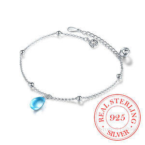 925 Silver Crystal Charm Bracelet For Women, Prevent Allergy