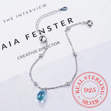 925 Silver Crystal Charm Bracelet For Women, Prevent Allergy