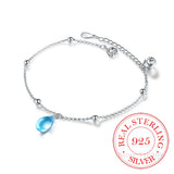 925 Silver Crystal Charm Bracelet For Women, Prevent Allergy