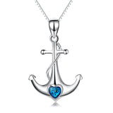 925 Silver Boat Anchor Pendant Necklace for Women