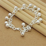 925 Sterling Silver Bell Bracelet for Woman Party Jewelry Gift