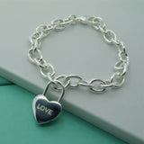 925 Silver Bracelet Heart Mom Lock Bracelet Woman Jewelry Mother's Gift