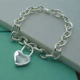 925 Silver Bracelet Heart Mom Lock Bracelet Woman Jewelry Mother's Gift