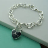 925 Silver Bracelet Heart Mom Lock Bracelet Woman Jewelry Mother's Gift