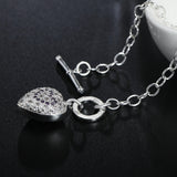 925 Silver Heart Zircon Bracelet Woman Jewelry Gift