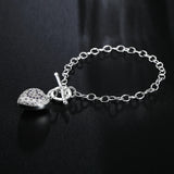 925 Silver Heart Zircon Bracelet Woman Jewelry Gift