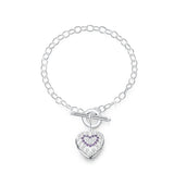 925 Silver Heart Zircon Bracelet Woman Jewelry Gift