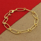 925 Silver Paper Clip 18K Bracelet for Women & Men