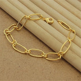 925 Silver Paper Clip 18K Bracelet for Women & Men