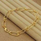 925 Silver Paper Clip 18K Bracelet for Women & Men