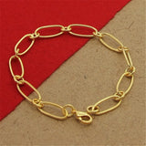 925 Silver Paper Clip 18K Bracelet for Women & Men