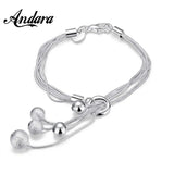 925 Sterling Silver Snake Bone Bead Bracelet Unisex Jewelry