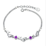 925 Silver Dolphin Bracelet with Crystal CZ