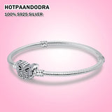 925 Silver Charm Bracelet Rose Gold Star Clasp Snake Chain Women Jewelry