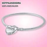 925 Silver Charm Bracelet Rose Gold Star Clasp Snake Chain Women Jewelry
