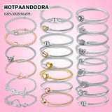 925 Silver Charm Bracelet Rose Gold Star Clasp Snake Chain Women Jewelry