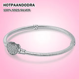 925 Silver Charm Bracelet Rose Gold Star Clasp Snake Chain Women Jewelry