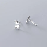 925 Silver Christmas Elk Animal Ear Stud Earrings