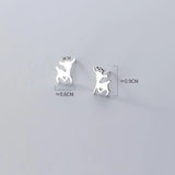 925 Silver Christmas Elk Animal Ear Stud Earrings