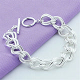 925 Silver Circle Chain Bracelet Wedding Jewelry