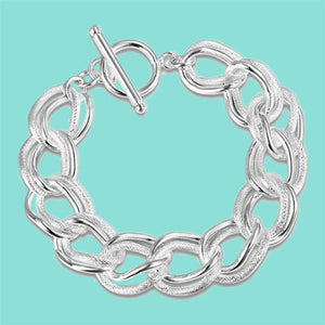 925 Silver Circle Chain Bracelet Wedding Jewelry