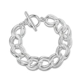 925 Silver Circle Chain Bracelet Wedding Jewelry