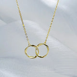 925 Silver Double Circle Necklace Geometric Clavicle Chain